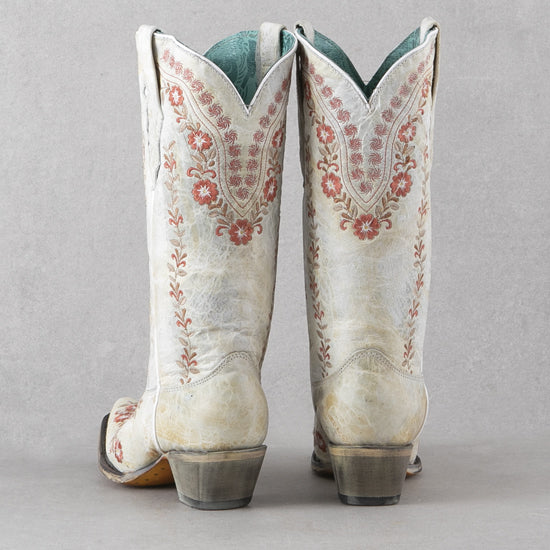 Corral Ivory Floral Embroiderd Boots