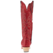 Corral Womens Red Embroidery 17 In Top Snip Toe Cowgirl Toe