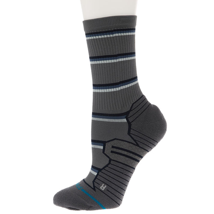Stance Unisex Multistripe Run Ribbed Dark Grey Crew Socks