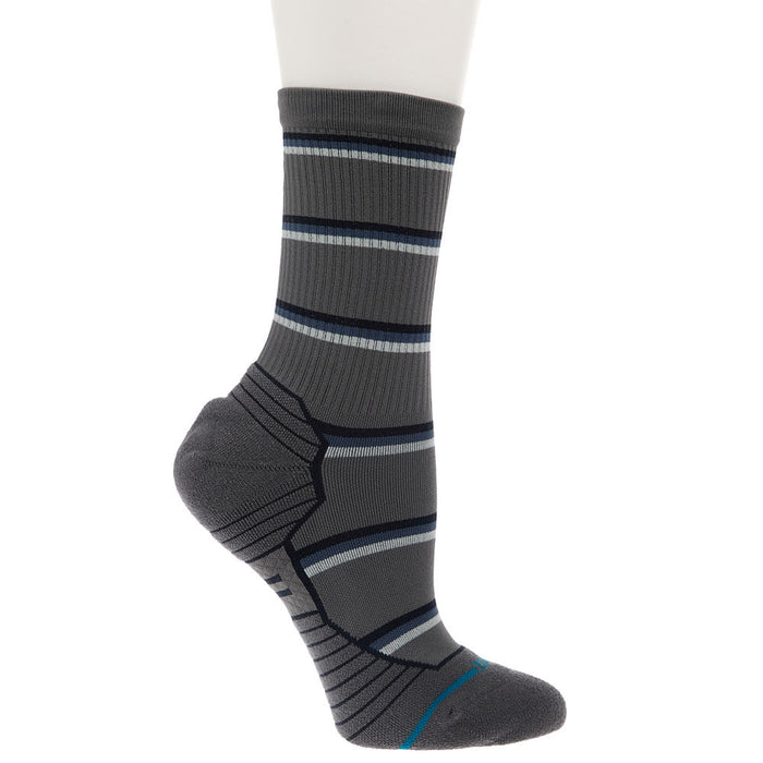 Stance Unisex Multistripe Run Ribbed Dark Grey Crew Socks