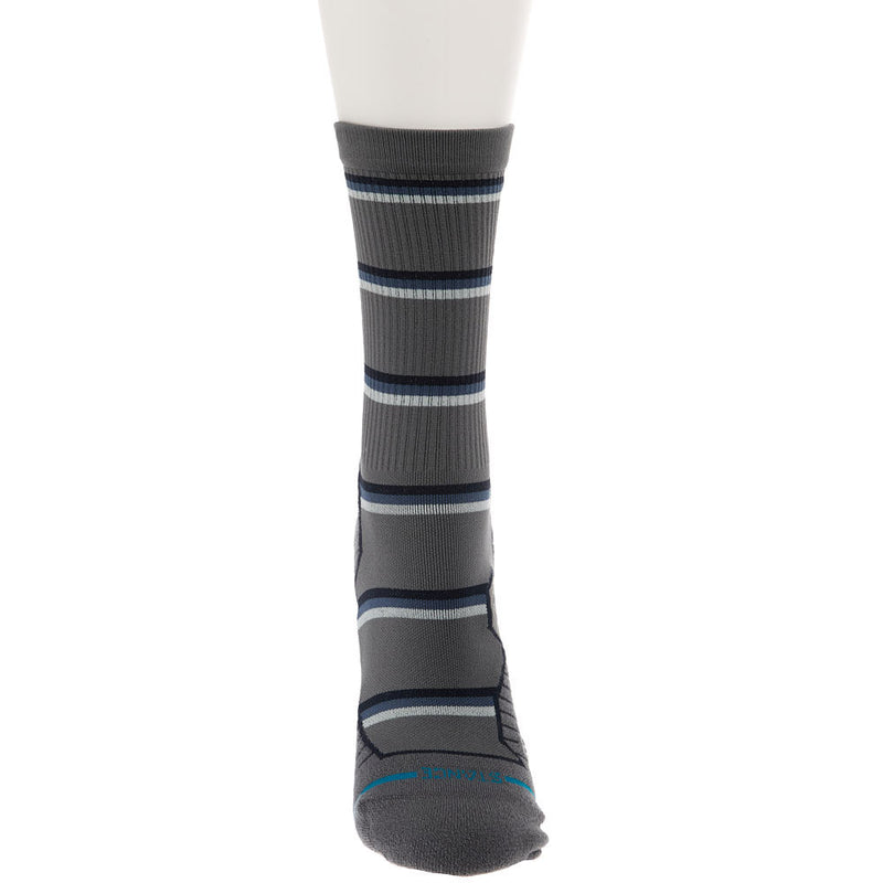 Stance Unisex Multistripe Run Ribbed Dark Grey Crew Socks