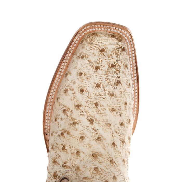 Corral Women's Ivory Ostrich Vamp 13in Floral And Horseshoe Top