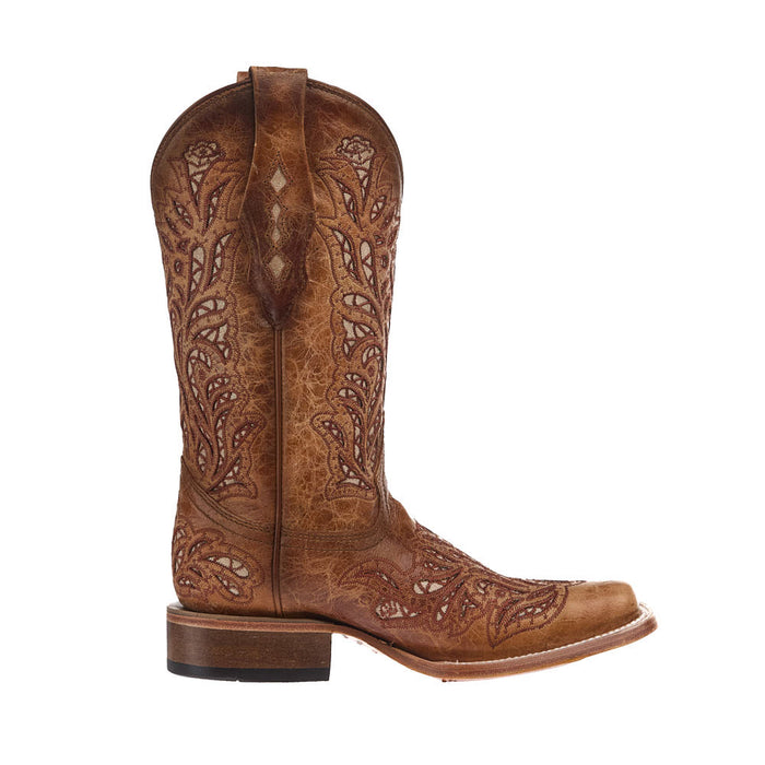 Corral Women's Sand Inlay Vamp 13in Matching Top Boot