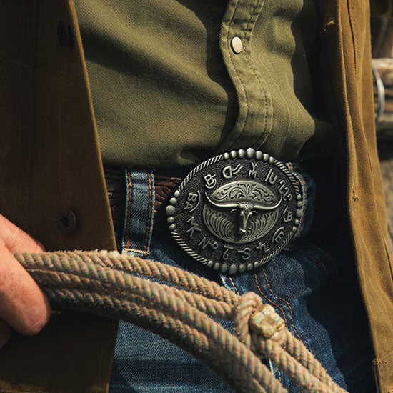Montana Silversmiths Branded Legacy Longhorn Attitude Buckle