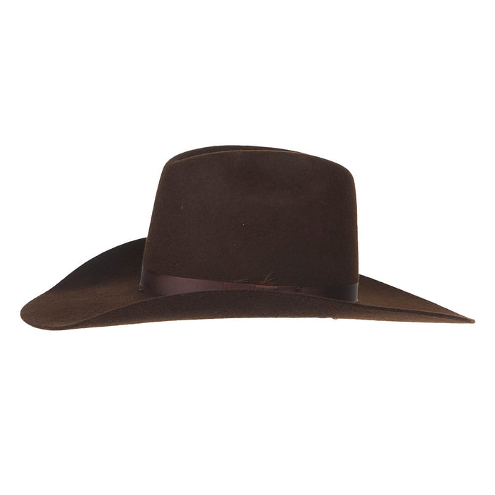 Kid's Chocolate Cowtown 4in Brim Wool Hat