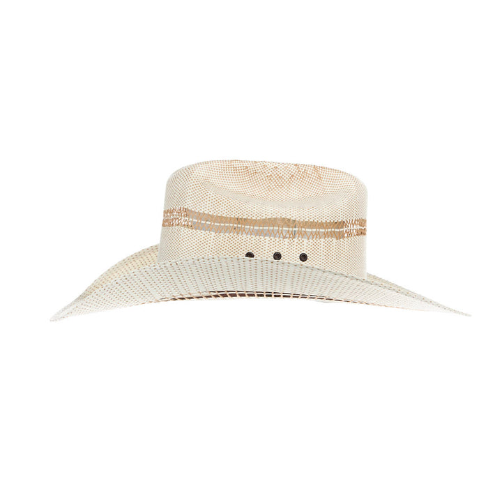 Golden Brown Straw Hat with Eyelets 41/4in Brim
