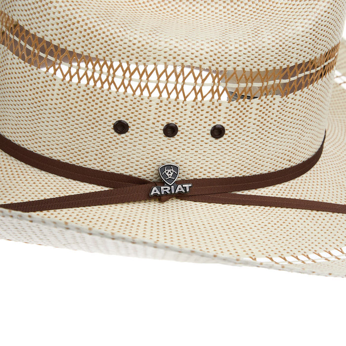 Golden Brown Straw Hat with Eyelets 41/4in Brim