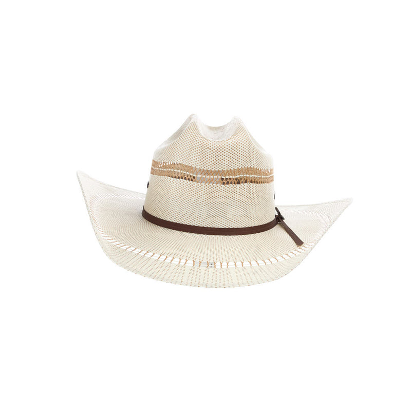 Golden Brown Straw Hat with Eyelets 41/4in Brim