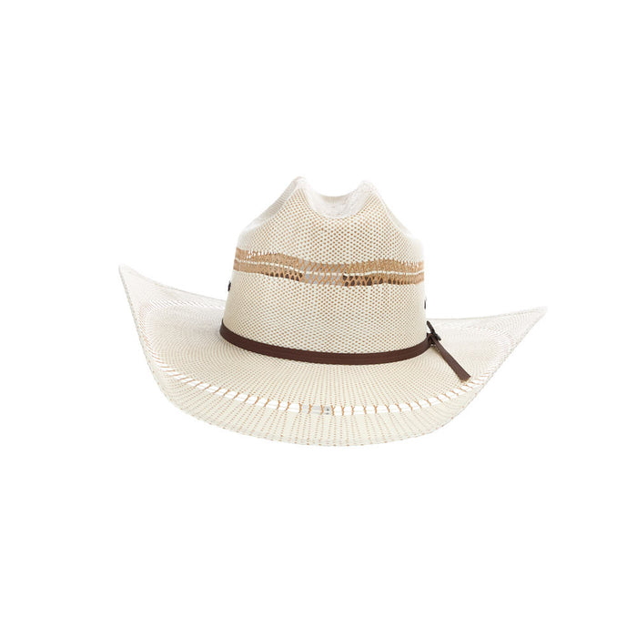 Golden Brown Straw Hat with Eyelets 41/4in Brim