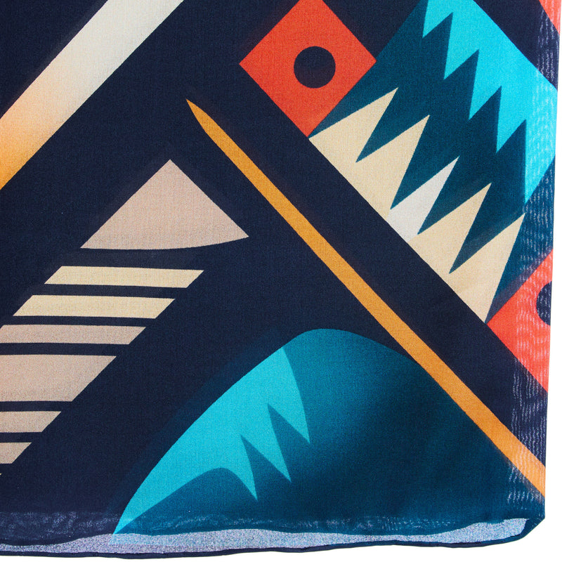 Wyoming Traders Mens Aztec #7 Black Orange Wild Rag