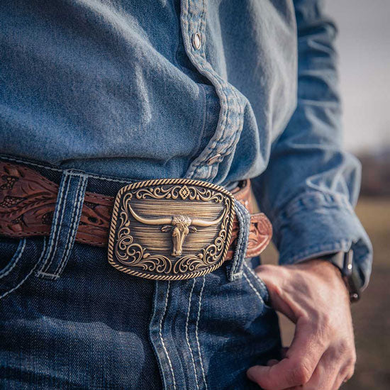 Montana Silversmiths Longhorn Legend Heritage Attitude Buckle