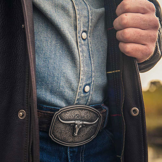 Montana Silversmiths Longhorn Soul Attitude Buckle