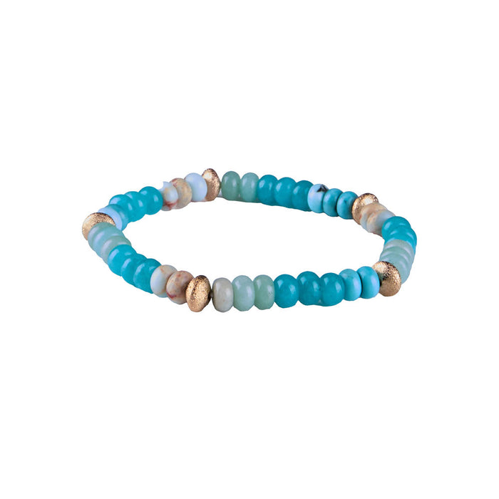 NRS Turquoise Gold-Tone Beaded Bracelet