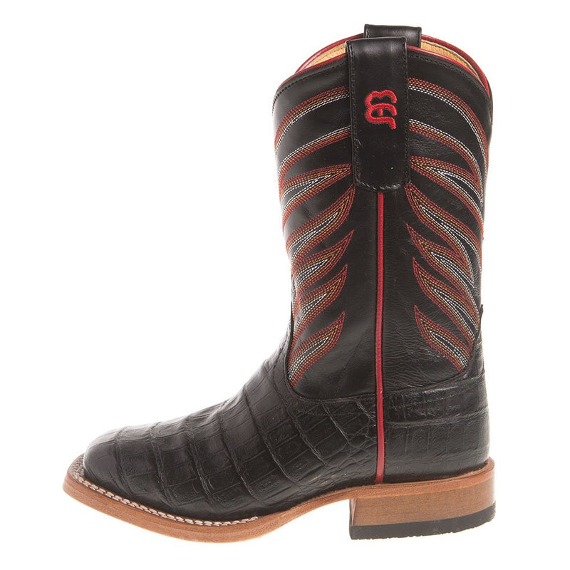 Anderson Bean Kids Black Caiman Print Cowboy Boots