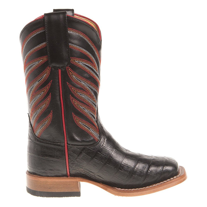 Anderson Bean Kids Black Caiman Print Cowboy Boots