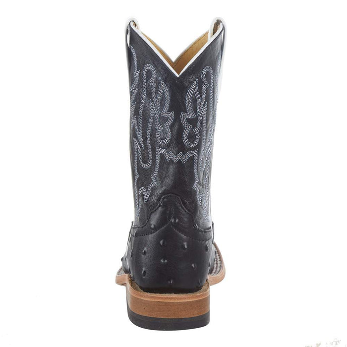 Anderson Bean Kid's Black Impostrich Goat Top Cowboy Boot