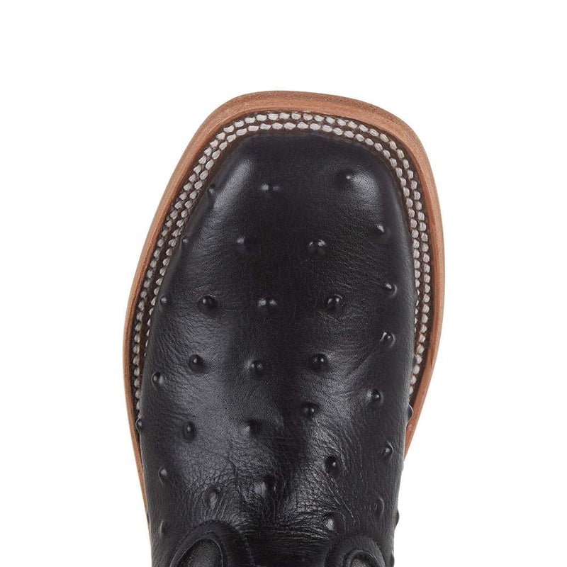 Anderson Bean Kid's Black Impostrich Goat Top Cowboy Boot