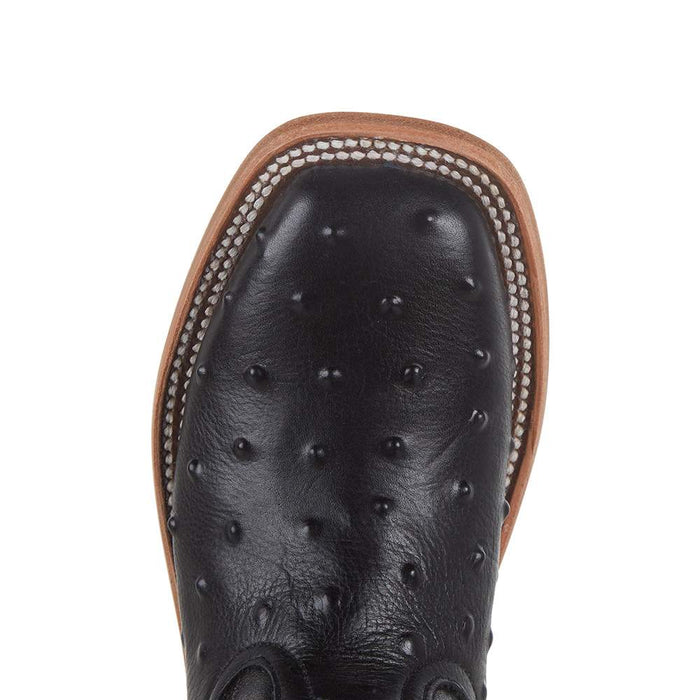 Anderson Bean Kid's Black Impostrich Goat Top Cowboy Boot
