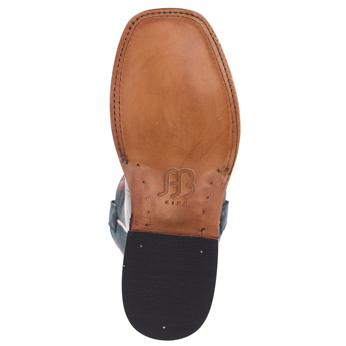Anderson Bean Kid's Brown Avatar and Navy Denver Calf Square Toe Boot