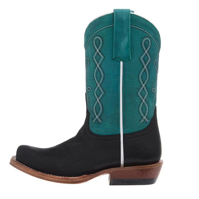 Anderson Bean Kid's Black Oiled Shoulder and Seafoam Barcelona Cutter Toe Boot