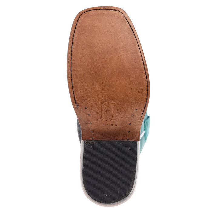 Anderson Bean Kid's Black Oiled Shoulder and Seafoam Barcelona Cutter Toe Boot