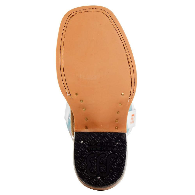 Anderson Bean Kids Coyote Sand Vamp Sky Blue Sensation Cowboy Boot