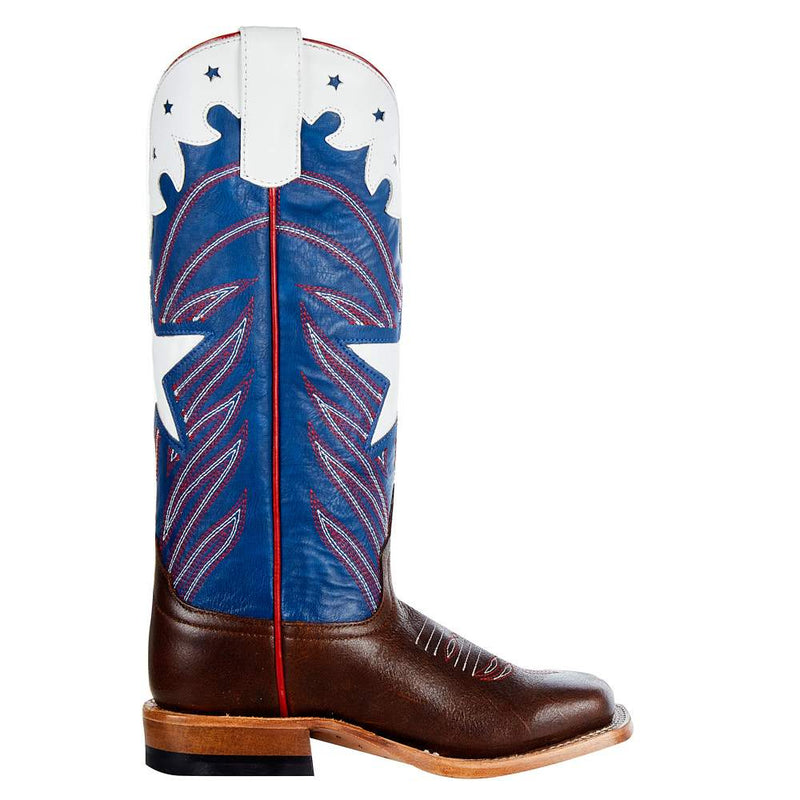 Anderson Bean Kids Roscoe Tan Blue Harbon Cowboy Boot