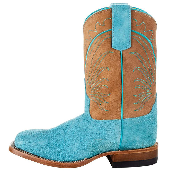 Anderson Bean Kids Blue Roughout Brown Top Cowboy Boot