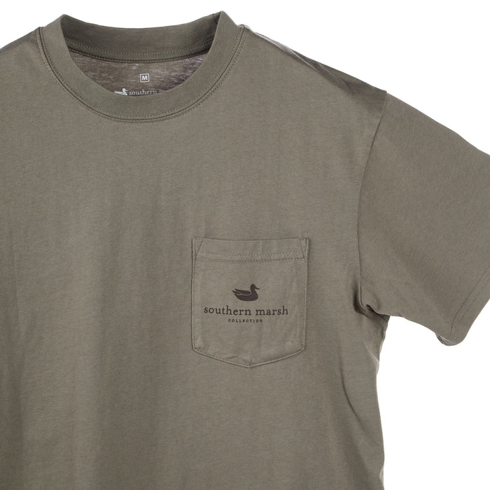 Southern Marsh Mens Stonewall Olive Retro Camp Branding Tee