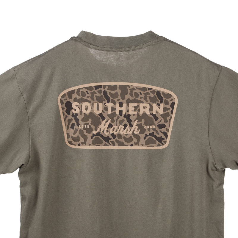 Southern Marsh Mens Stonewall Olive Retro Camp Branding Tee