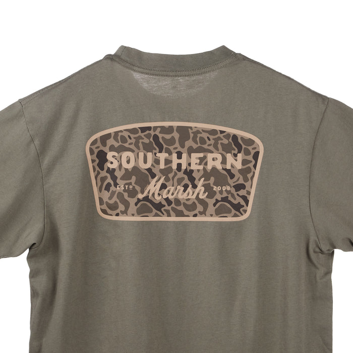 Southern Marsh Mens Stonewall Olive Retro Camp Branding Tee