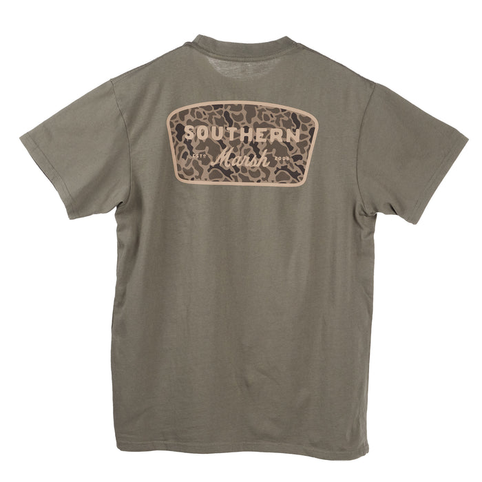 Southern Marsh Mens Stonewall Olive Retro Camp Branding Tee