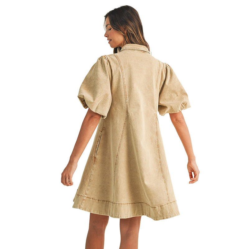 Anniewear Women's Latte Balloon Mini Dress
