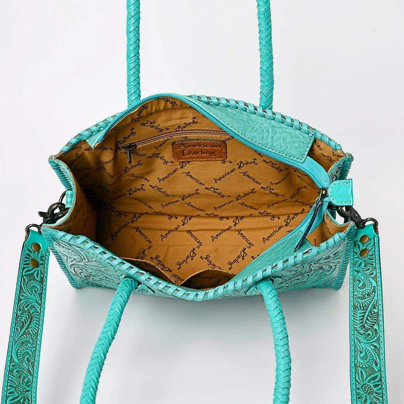 American Darling Leather Tooled Tote