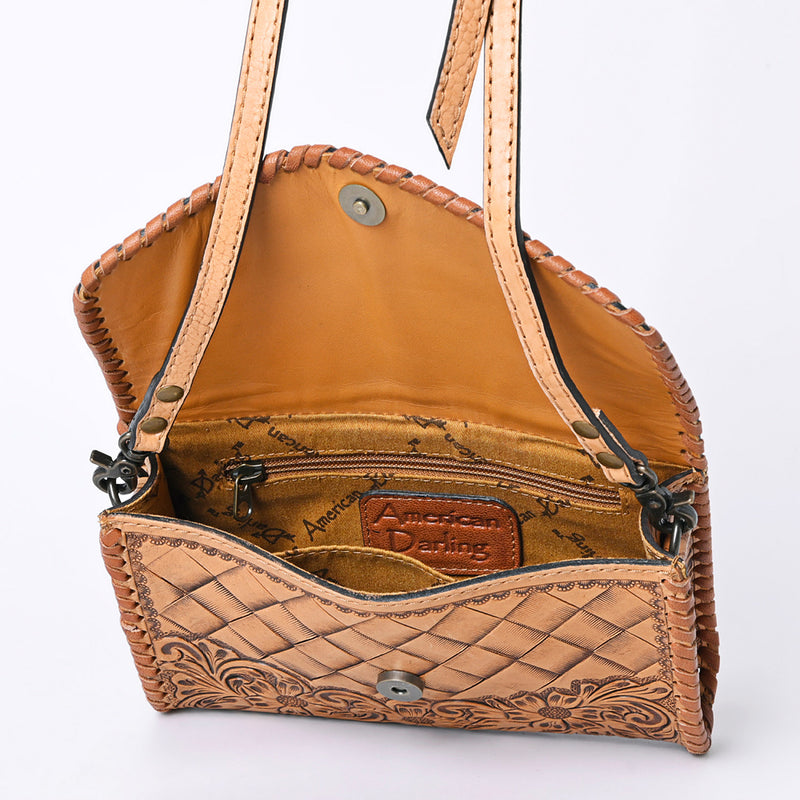 American Darling Tooled Tan Cross Body