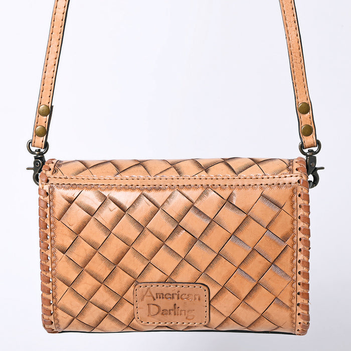 American Darling Tooled Tan Cross Body
