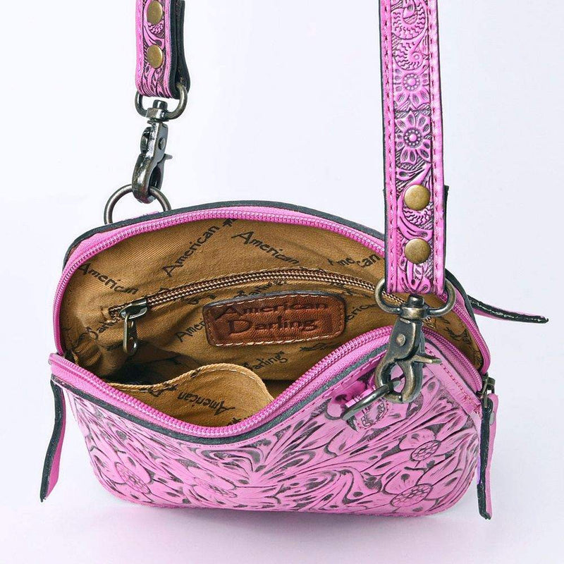 American Darling Pink Tooled Bag