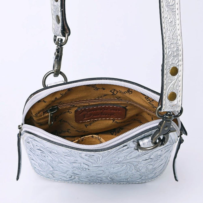American Darling Silver Tooled Leather Bag