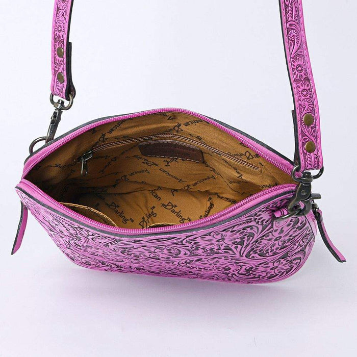 American Darling Fushia Tooled Bag