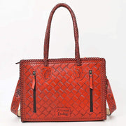American Darling Red Tooled Leather Tote