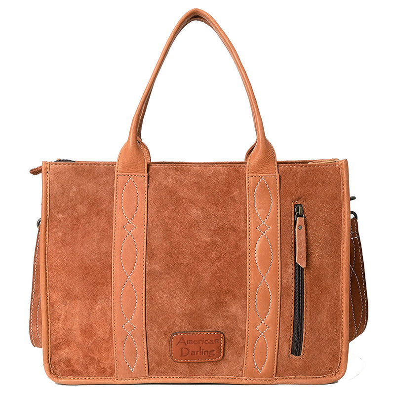 American Darling Suede Leather Boot Stitch Tote