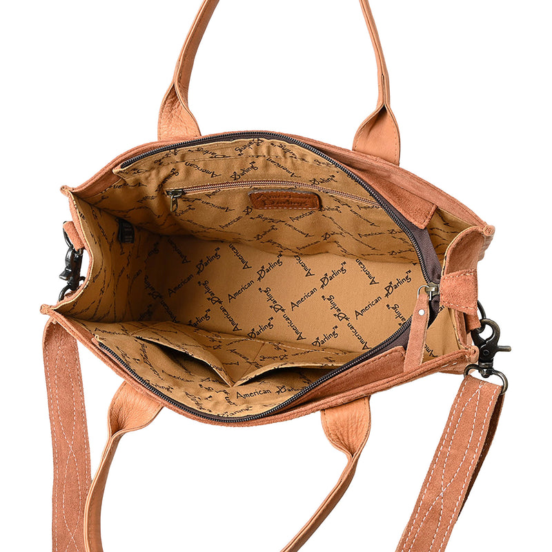 American Darling Suede Leather Boot Stitch Tote