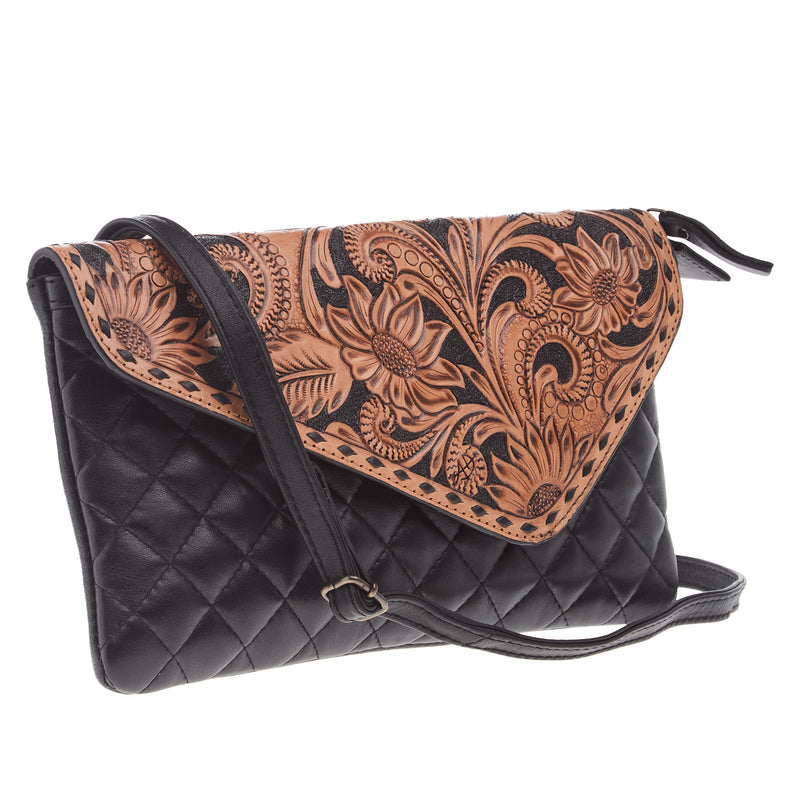 American Darling Black w/Tooled Detail Clutch