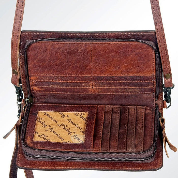 American Darling Tooled Leather Wallet Crossbody