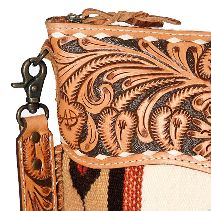 American Darling Tooled Leather Saddleblanket Crossbody