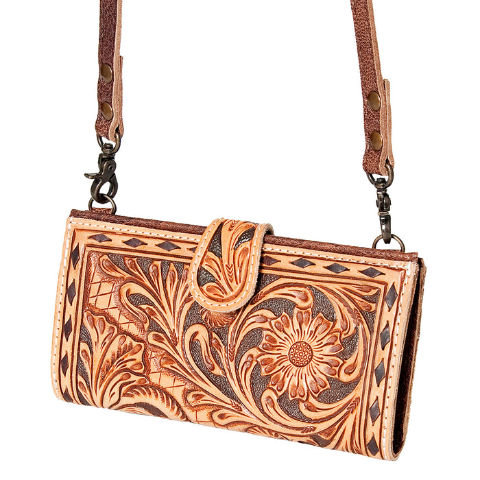 American Darling Floral Tooled Crossbody Clutch