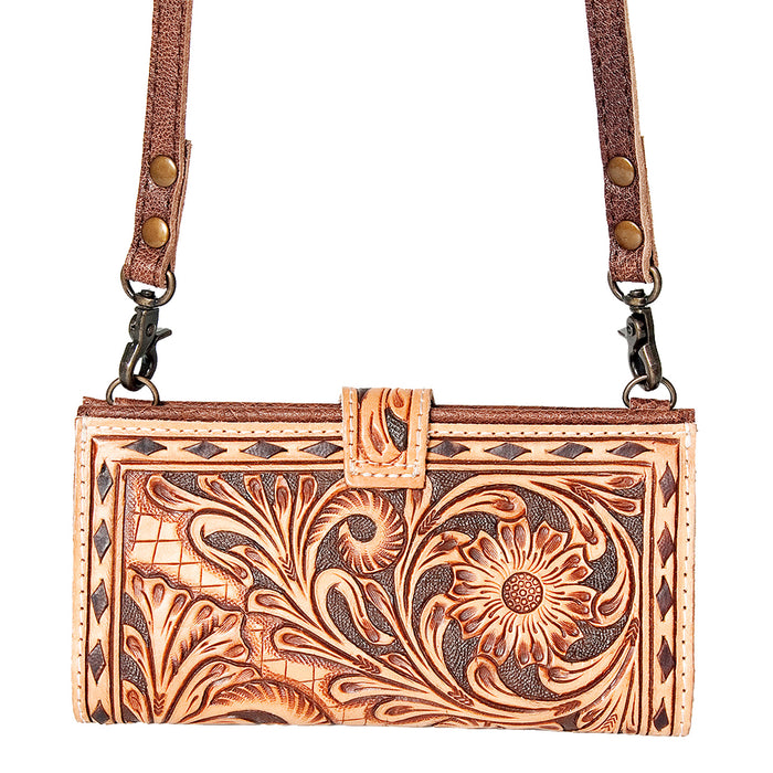 American Darling Floral Tooled Crossbody Clutch