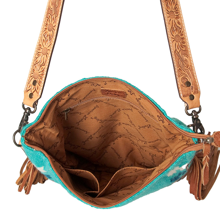American Darling Turquoise Saddle Blanket Crossbody