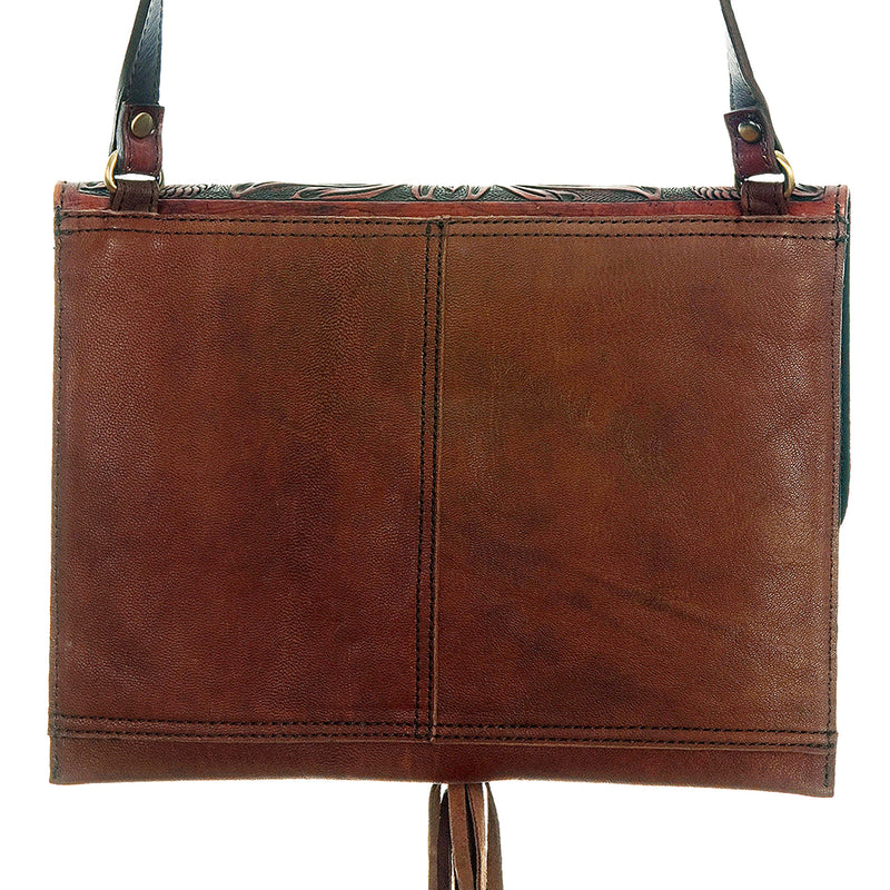 American Darling Leather Tooled Bag