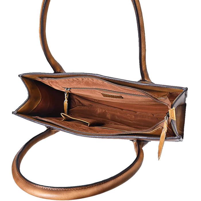 American Darling Boot Stitch and Cow Hide Tote